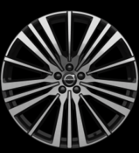 22-inch 20-Spoke Black Diamond Cut alloy wheel