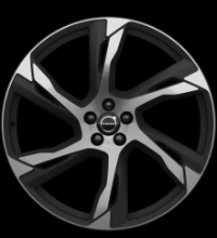22-inch 6-Double Spoke Black Diamond Cut alloy wheel